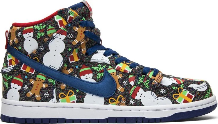 Кроссовки Nike Concepts x SB Dunk Pro High 'Ugly Christmas Sweater' 2017, многоцветный