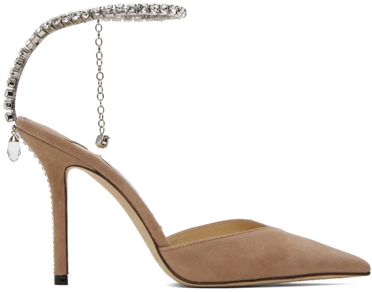 Бежевые туфли Saeda 100 Jimmy Choo
