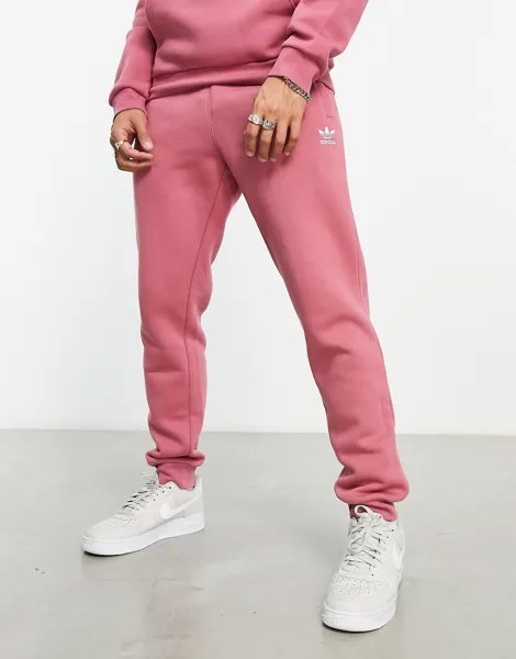 Темно-розовые джоггеры с логотипом adidas Originals Trefoil Essentials