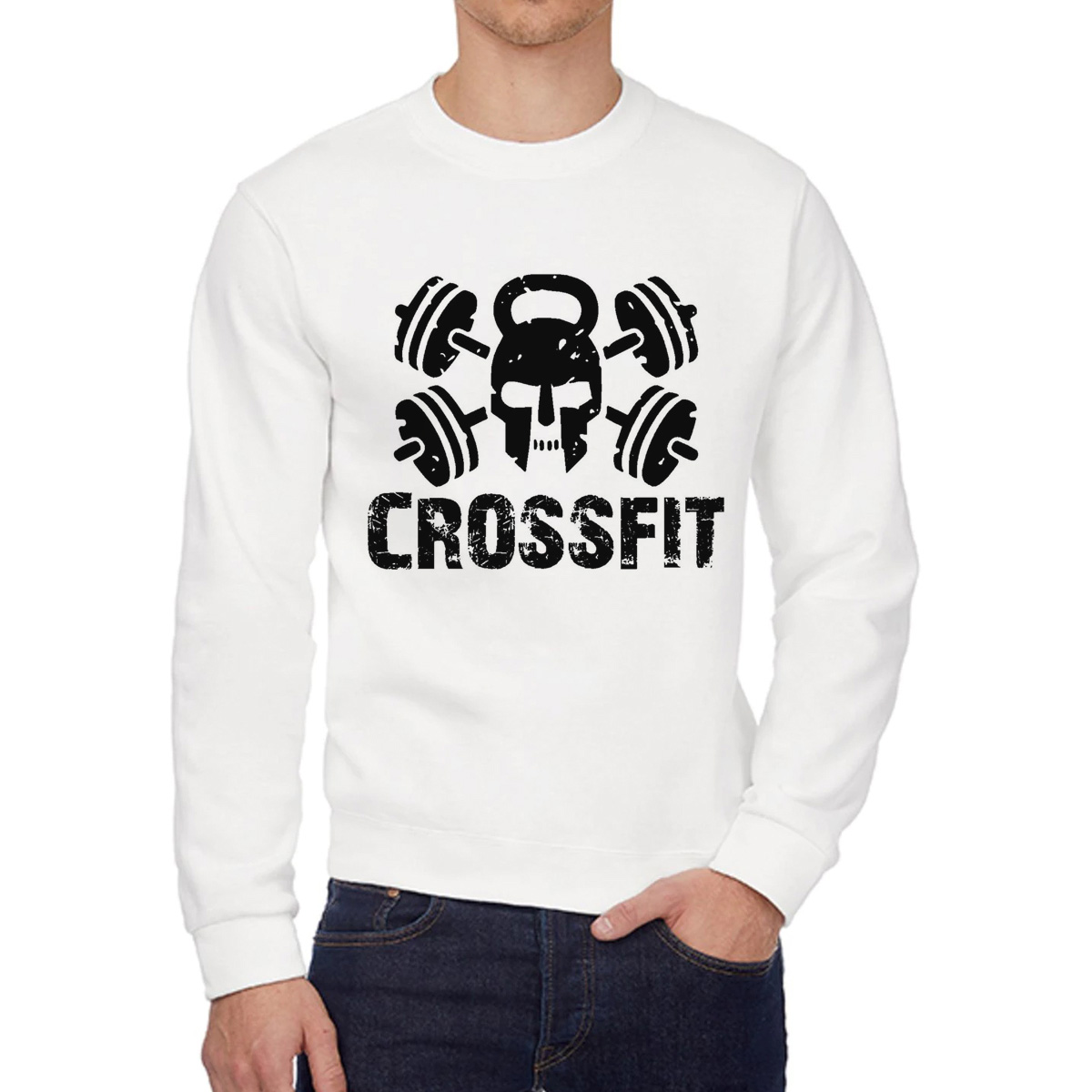 Свитшот унисекс CoolPodarok W0113450 белый 50 RU