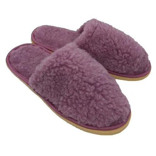 Тапочки  ivshoes, шерсть, нескользящая подошва, размер 40-41, фиолетовый