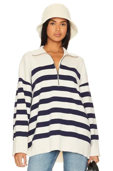 Пуловер Free People Coastal Stripe, цвет Champagne Navy Combo