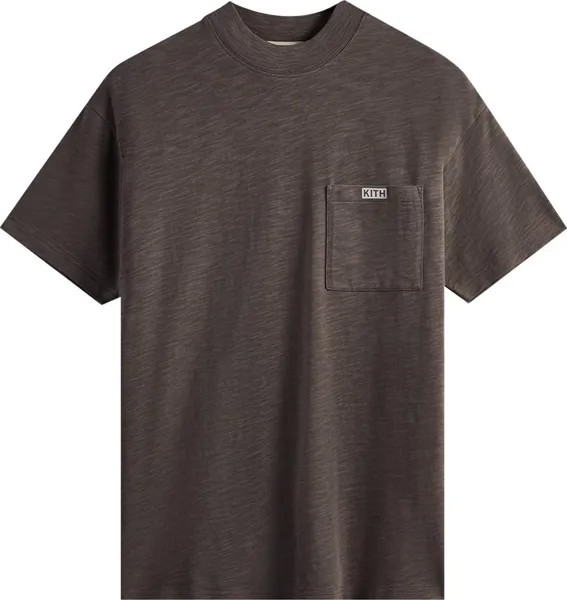 Футболка Kith Mock Neck JFK Pocket Tee 'Overcast', коричневый