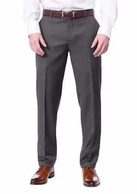 Мужские однотонные однотонные шерстяные классические брюки с плоской передней частью очень узкого кроя среднего серого цвета