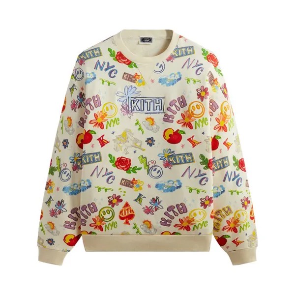 Толстовка Kith Sketchbook Nelson Crewneck, кремовый