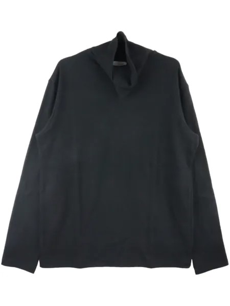 Yohji Yamamoto шерстяной джемпер с воротником-стойкой, черный