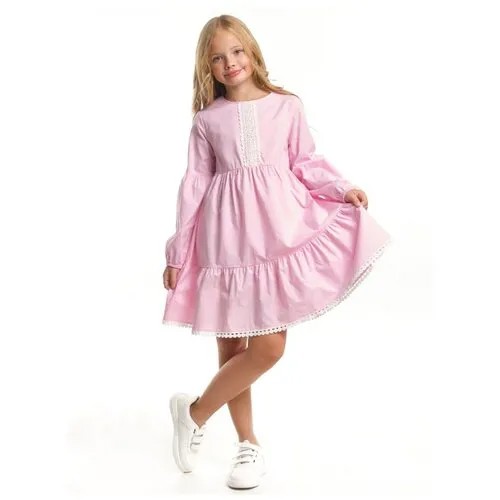 Платье Mini Maxi, хлопок, однотонное, размер 146, розовый