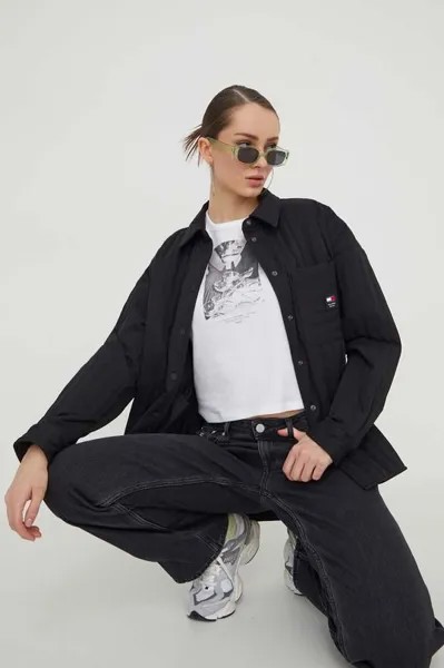 Куртка-рубашка Tommy Jeans, черный