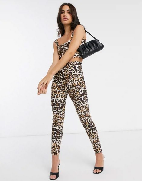 Эластичные брюки с леопардовым принтом от комплекта Vesper-Мульти