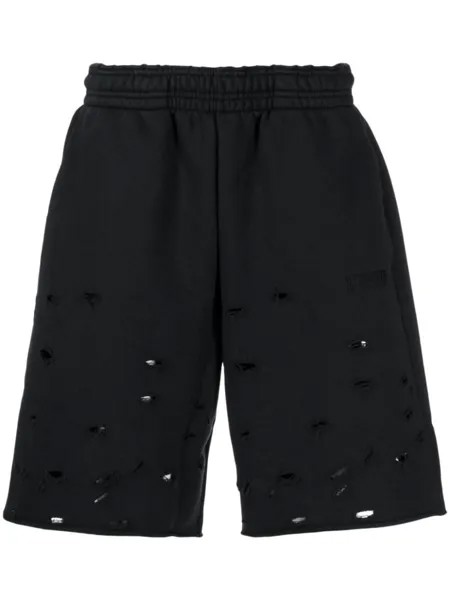 VETEMENTS спортивные шорты с прорезями, черный