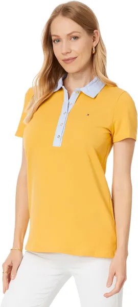 Поло Tommy Hilfiger Mixed Media Short Sleeve Polo, цвет Deep Maize