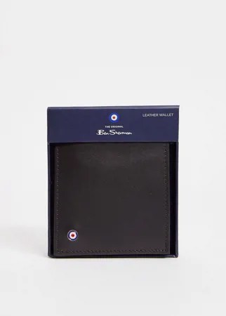 Коричневый кожаный бумажник двойного сложения Ben Sherman-Коричневый цвет