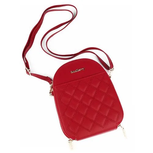 Женская модная мини сумка кросс-боди Baellerry; сумка на плечо из экокожи; на каждый день с двумя отделениями и прострочкой ромб, красная