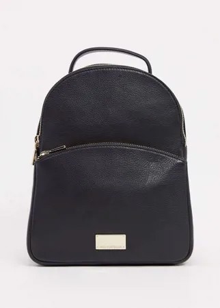 Черный кожаный рюкзак на молнии Paul Costelloe