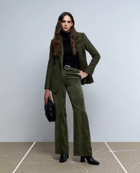 Женские широкие брюки с карманами цвета хаки Scalpers, зеленый