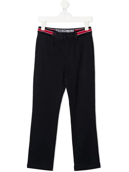 Dolce & Gabbana Kids брюки с логотипом на поясе