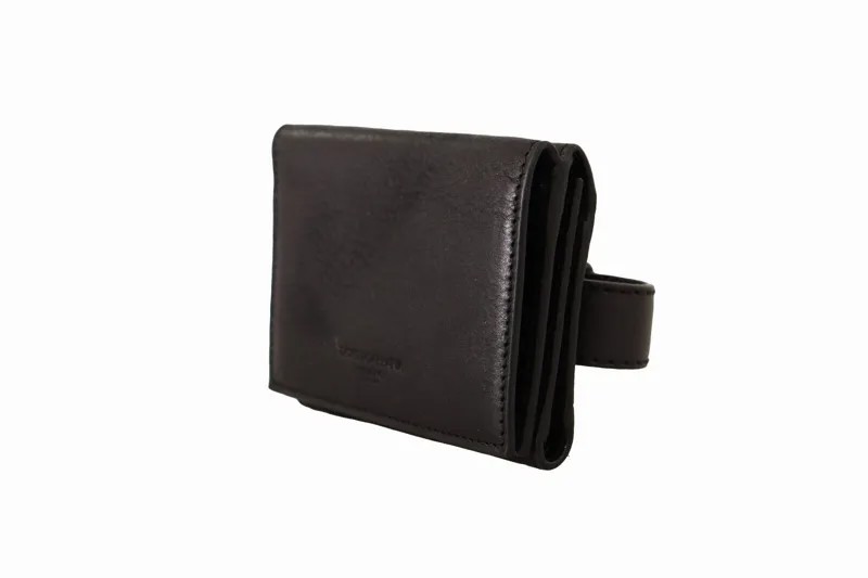 DOLCE - GABBANA Универсальный комплект кошелька, черная кожаная сумка с тройным сложением, ремень 500 долларов США