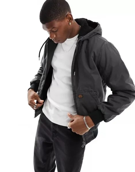 Черный бомбер с капюшоном Superdry Vintage Workwear
