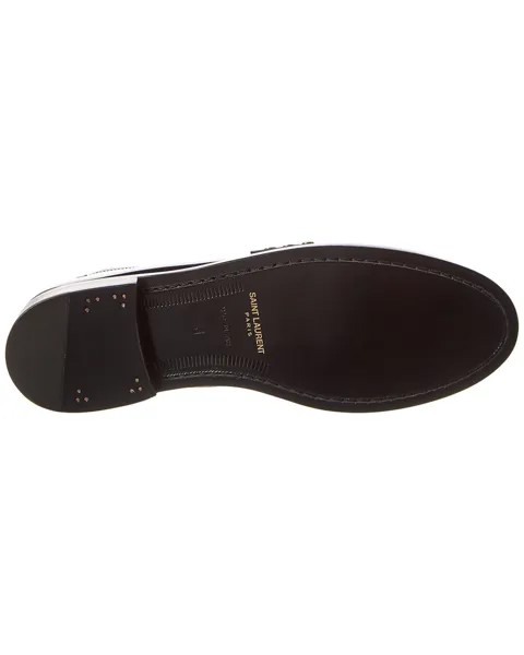 Кожаные лоферы Saint Laurent, черный