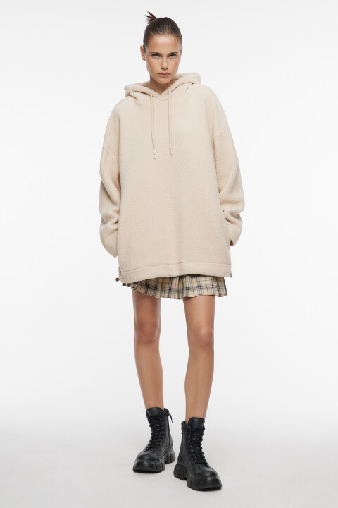Худи oversize флисовая с капюшоном и карманами