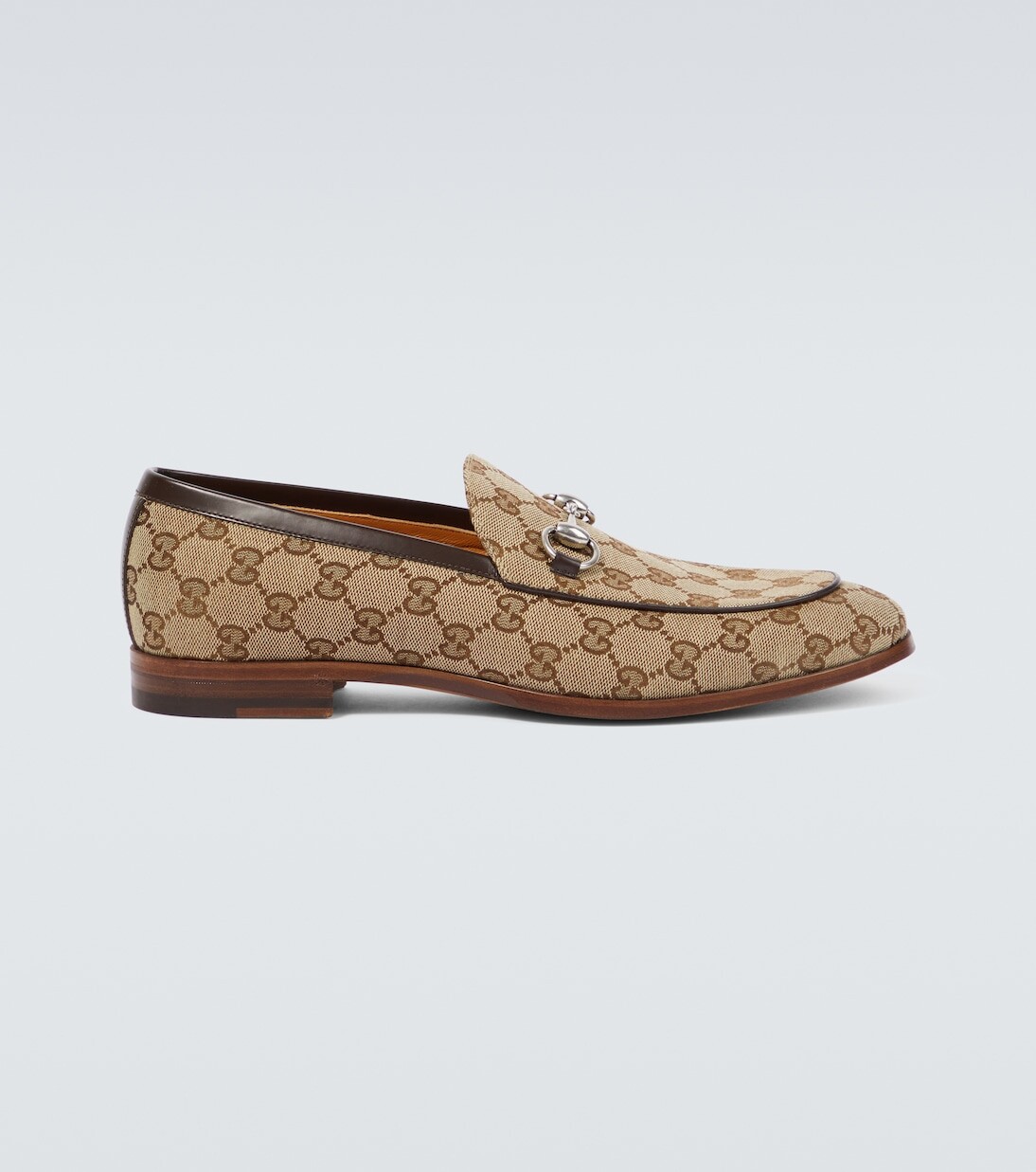 Лоферы Horsebit с узором GG и кожаной отделкой Gucci, бежевый