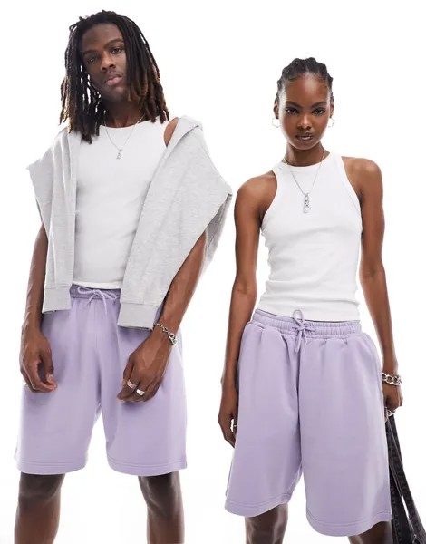Weekday Unisex – Сиреневые шорты из джерси – Только на ASOS