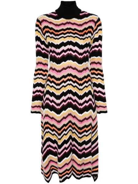Missoni платье миди с узором зигзаг, черный