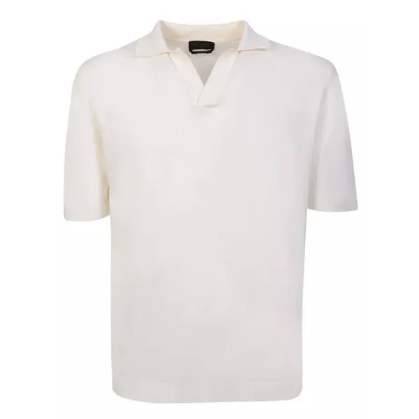 Футболка cream cotton polo shirt Dell'Oglio, белый