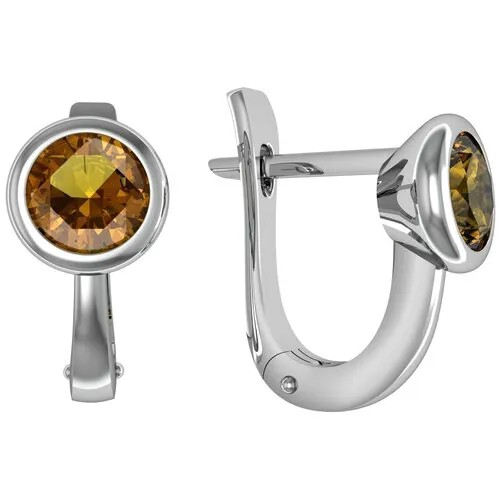 Серьги с 2 цитринами из серебра 361709-CT20