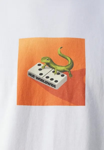 Футболка с набивным рисунком Gecko Tee Unisex HUF, белая