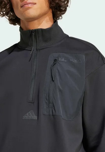 Толстовка CITY ESCAPE FLEECE HALF-ZIP adidas, черный