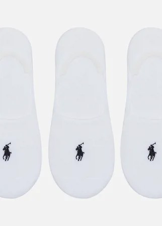Комплект носков Polo Ralph Lauren Ultralow Liner 3-Pack, цвет белый, размер 35-40 EU