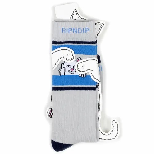 Носки RIPNDIP Носки с котом Лордом Нермалом Ripndip Socks, размер Универсальный, черный, белый, серый, голубой