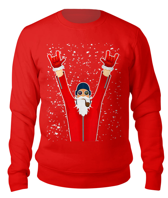 Свитшот унисекс Printio Santa pilot красный M