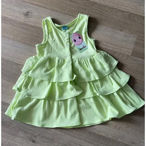 Платье хлопок, размер 116, зеленый