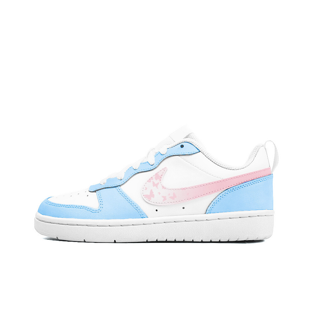 Кроссовки Nike Court Borough Skateboarding Shoes Women's Low-top White, голубой