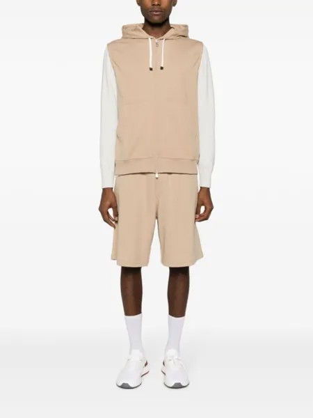 Brunello Cucinelli спортивные шорты с кулиской, нейтральный цвет