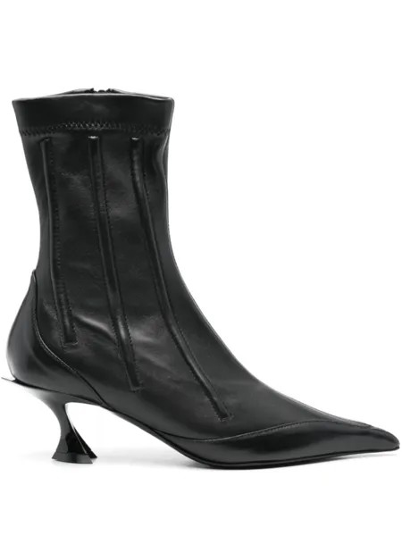 Mugler сапоги с пряжкой, черный