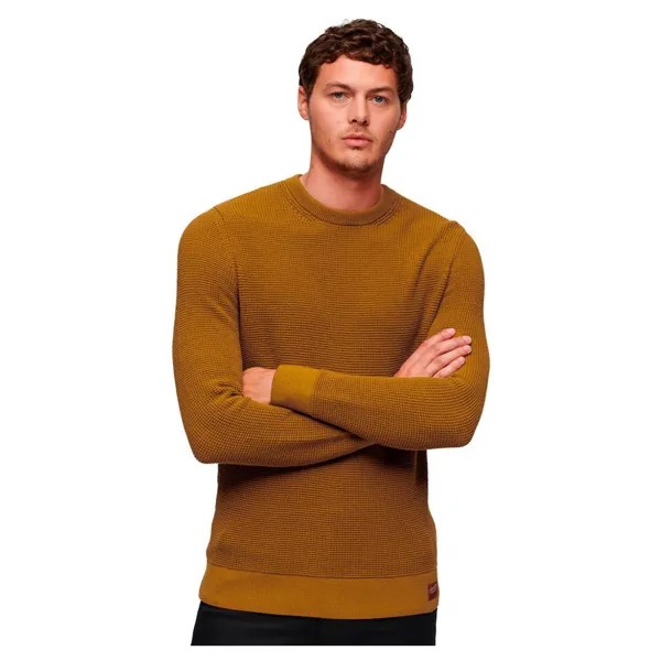 Свитер Superdry Textured Crew Neck, коричневый