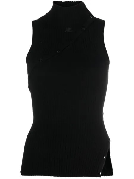 Courrèges джемпер с высоким воротником, черный