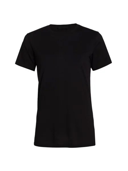 Приталенная хлопковая футболка с короткими рукавами WARDROBE.NYC, черный
