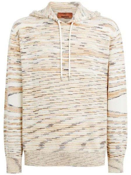 Missoni хлопковая толстовка с капюшоном, нейтральный цвет