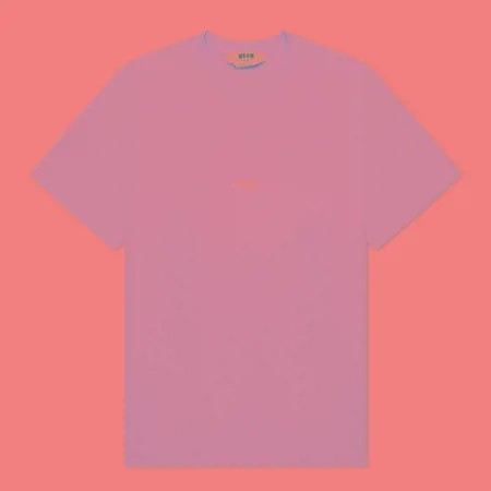 Мужская футболка MSGM Micrologo, цвет розовый, размер M