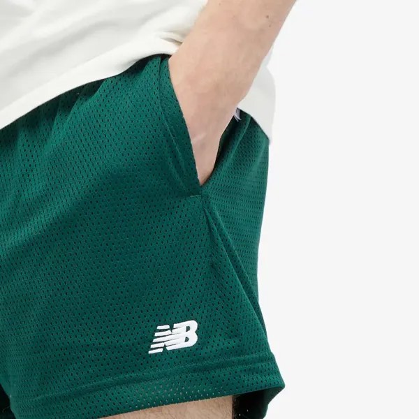 New Balance Короткие сетчатые шорты, зеленый