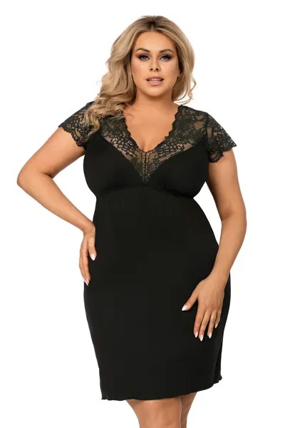 Ночная сорочка женская Donna Tess plus черная 6XL