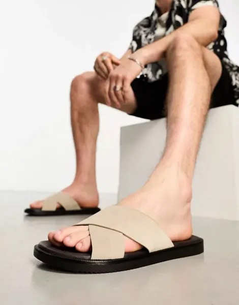 Замшевые сандалии с перекрестными ремешками ASOS