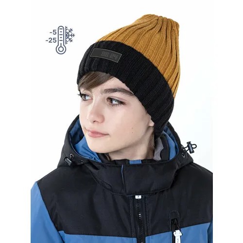 Шапка бини NIKASTYLE, размер 50/54, горчичный