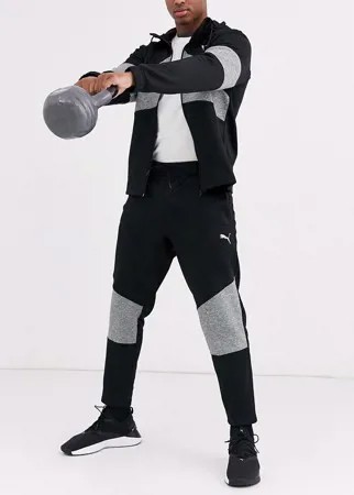 Черные джоггеры со стегаными вставками Puma-Черный