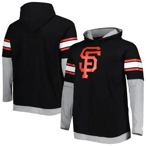 Мужской черный пуловер с капюшоном San Francisco Giants Big & Tall Twofer New Era