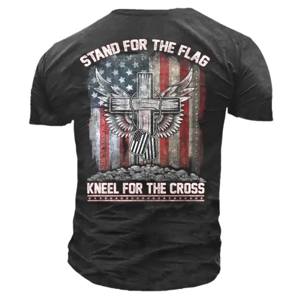Stand For The Flag Knee For The Cross Мужская футболка с круглым вырезом и короткими рукавами